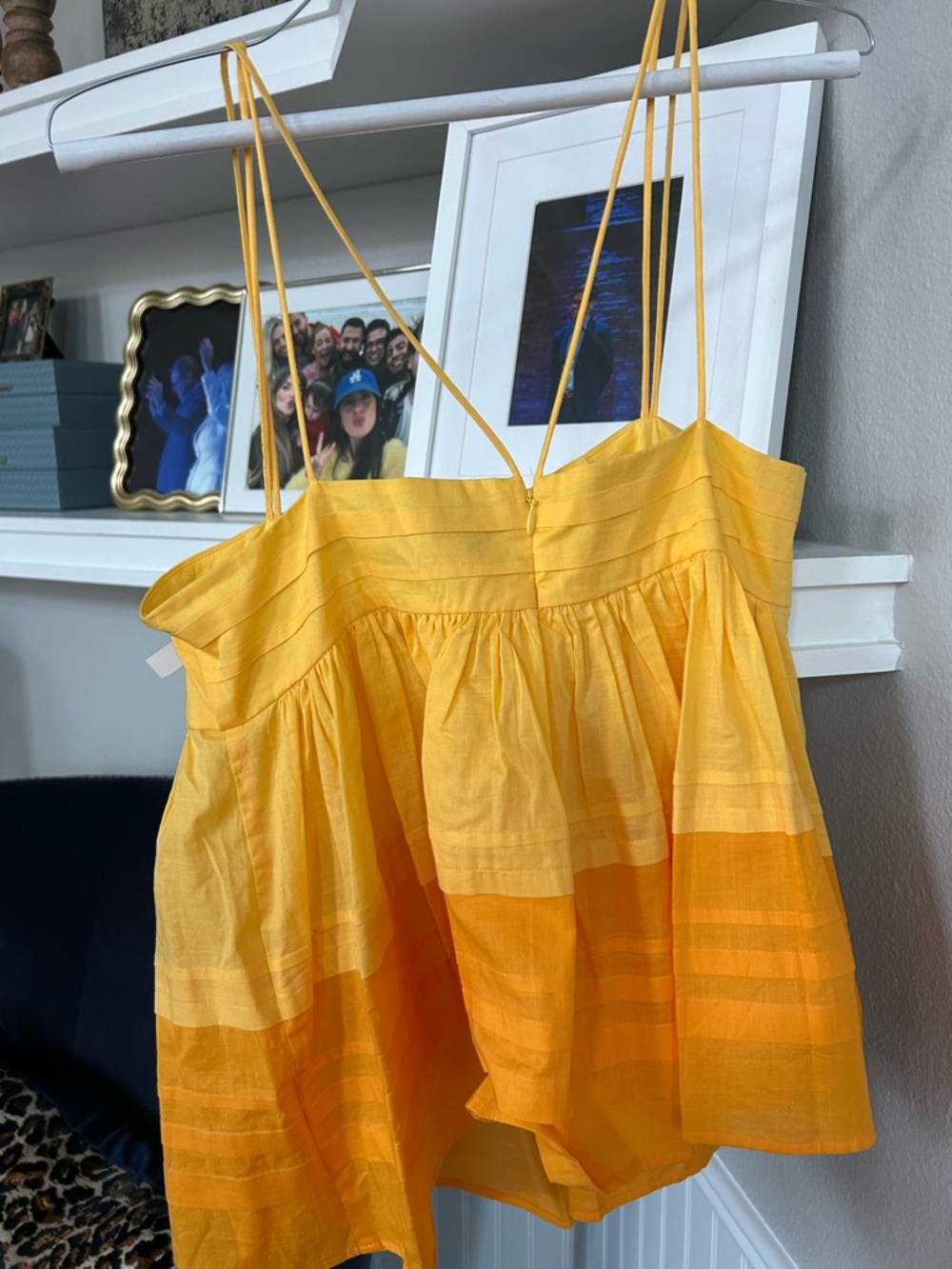 STAUD Bright Yellow Spaghetti Strap Tiered Top - Picture 5 of 6